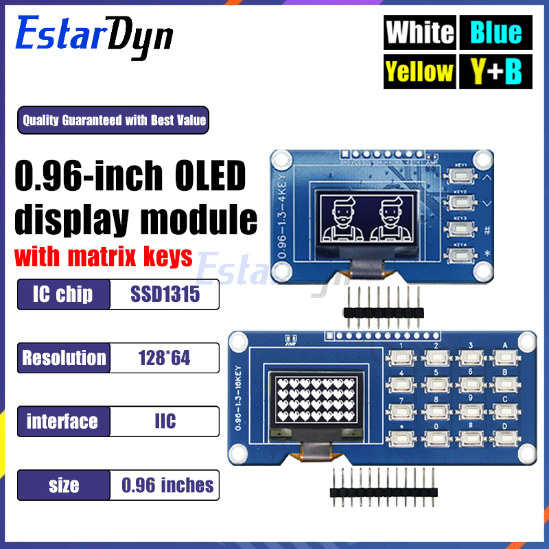 Raspberry Pi Keyboard - Wyświetlacz OLED o przekątnej 0,96 cala