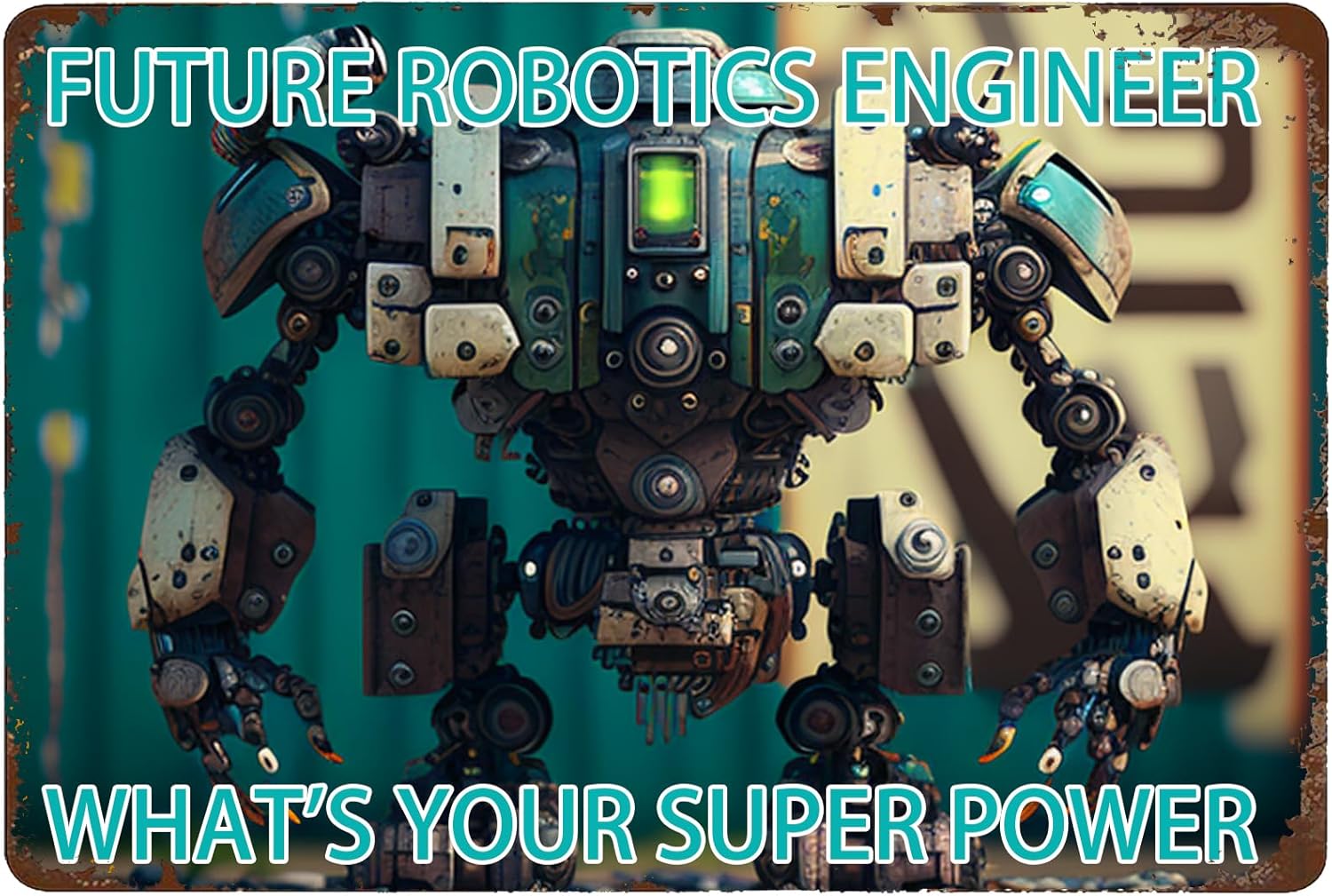 Tech Office Engineer - Znak Metalowy dla Inżyniera Robotyki -