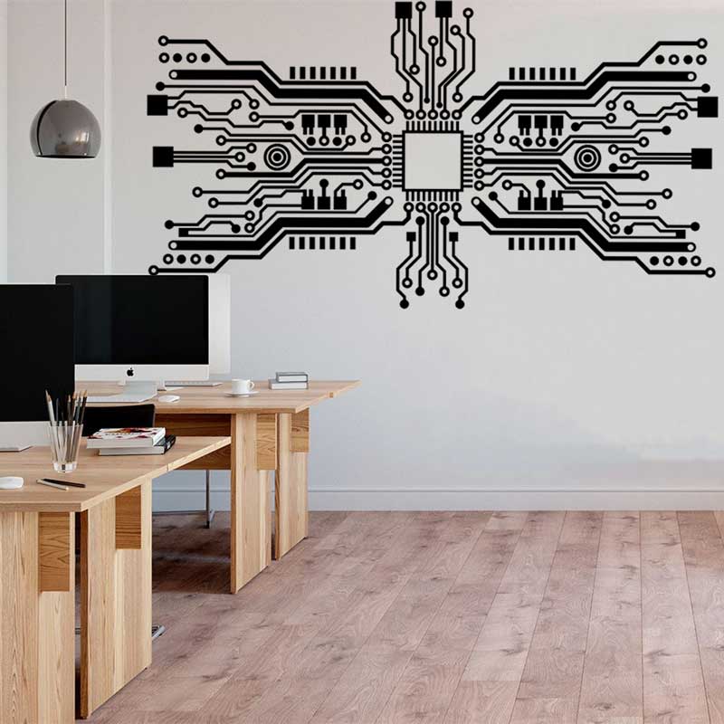 The Office It Tech - Naklejka ścienna z obwodami drukowanymi technologia